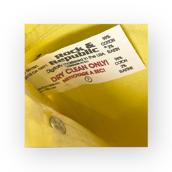 new Rock & Republic ☀︎︎ Swarovski® Crystal Kiedis Stretch Jeans ☀︎ Neon Yellow - Picture 12 of 16